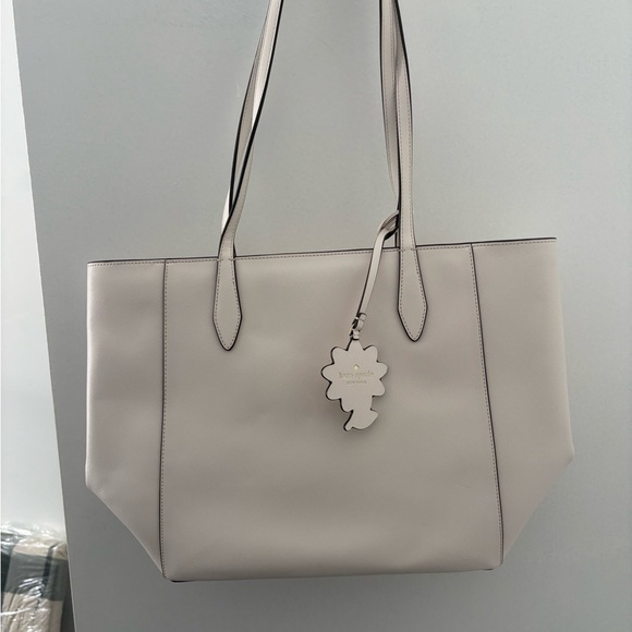 Kate Spade Light Beige Tote with Flower Charm - Picture 5 of 7